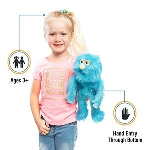 SILLY PUPPETS 14" Blue Monster Hand Puppet Puppetry Herbie Toy Play Kids NWT